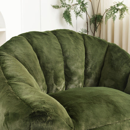Beanbag chair with armrests in moss green plush fabric HouseOfZazla on Tampa Home & Garden Store