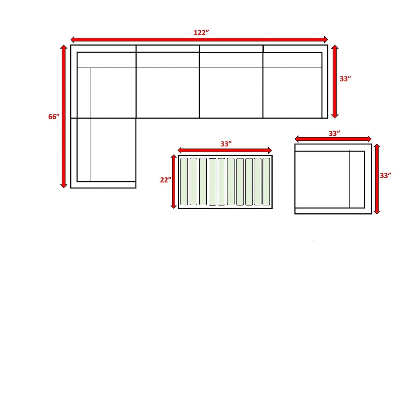 Outdoor Sofa Seating Group with Cushions