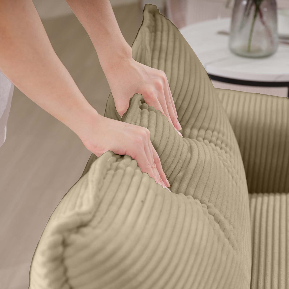 Classic Modern Deep Seat Chair and Footstool Set