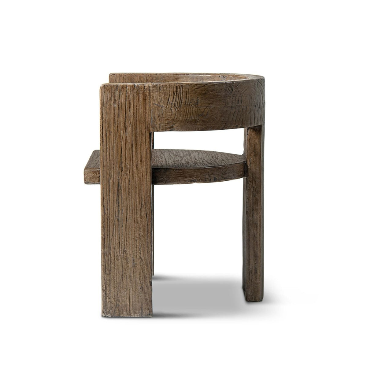 Accent curved dining chair with sculptural dark brown wood frame, arm chair by HouseOfZazla on Tampa Home & Garden Store