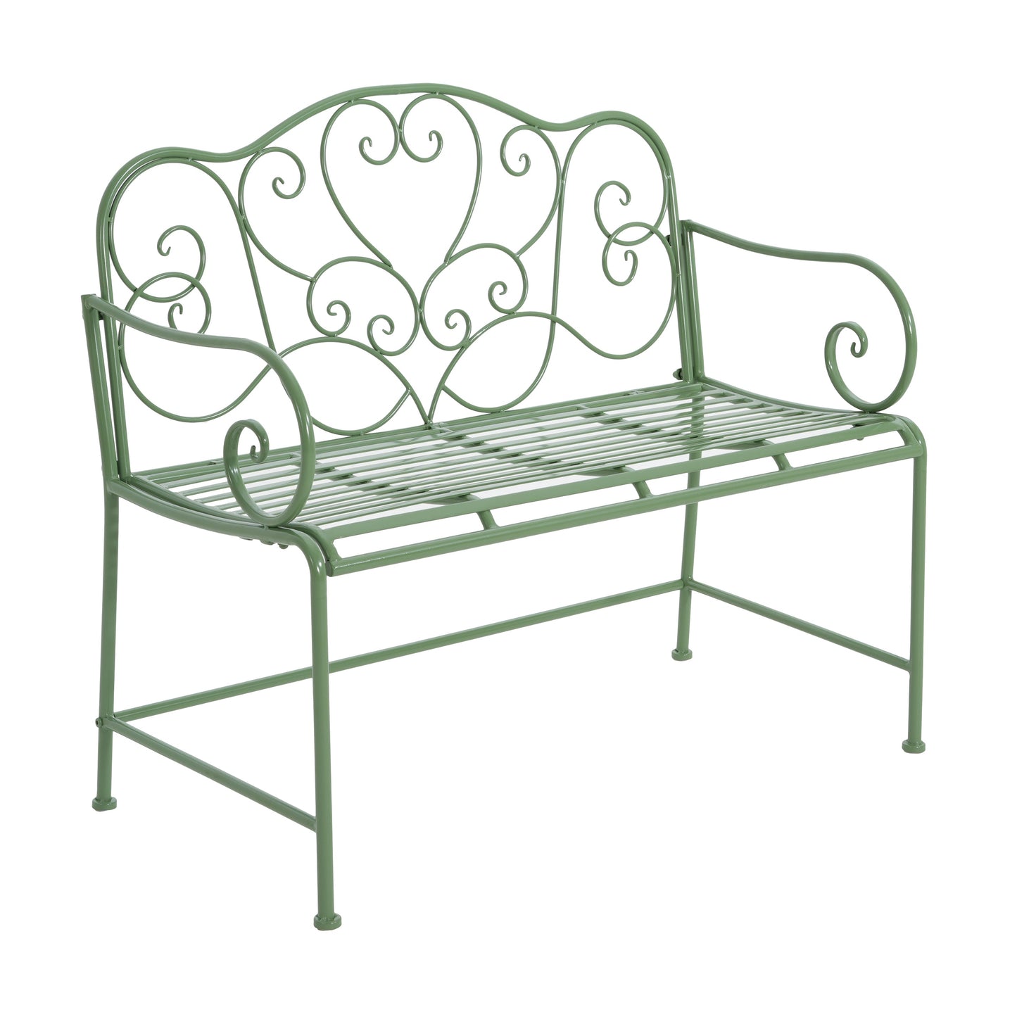 Sunnydaze Green Garden Bench and Solid Iron Frame