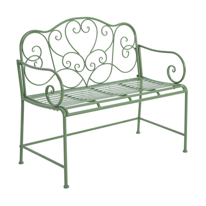 Sunnydaze Green Garden Bench and Solid Iron Frame