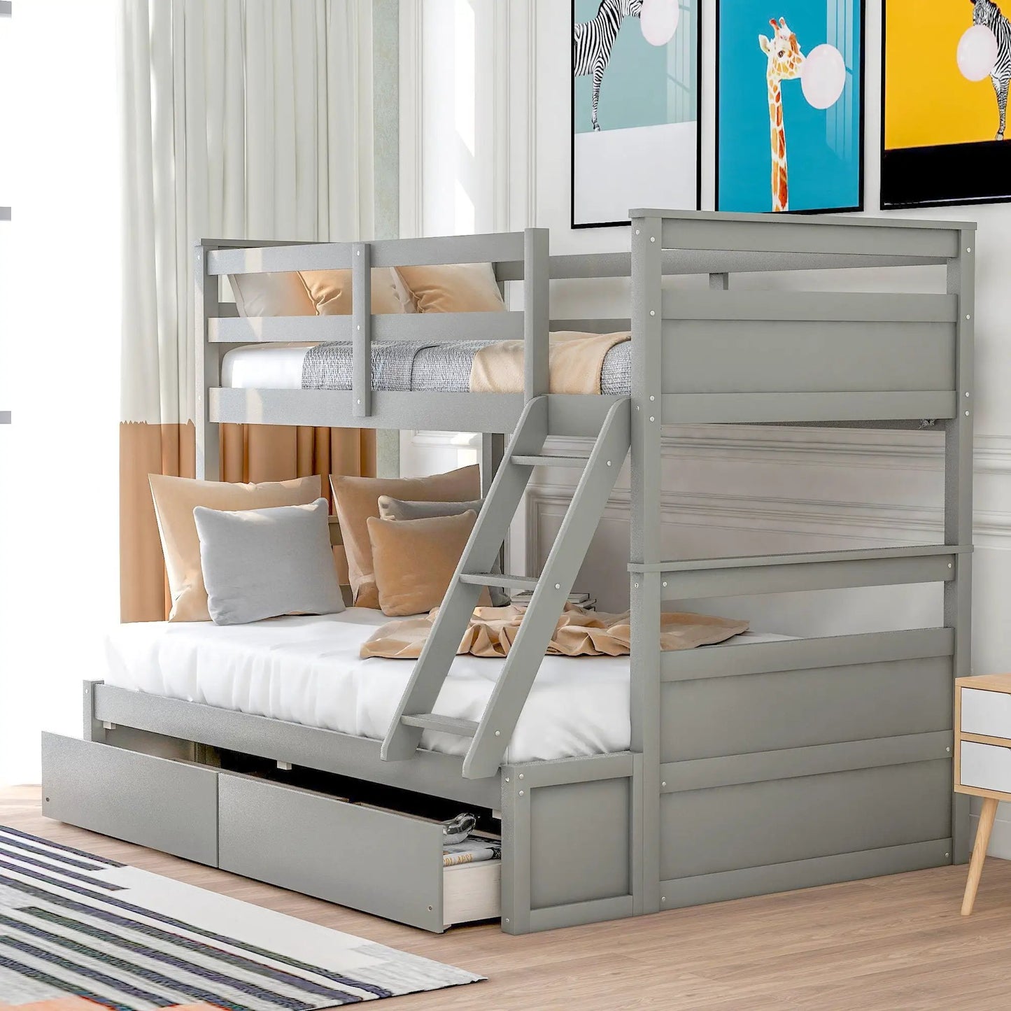 Bunk Bed With Storage and Drawers For Small Rooms