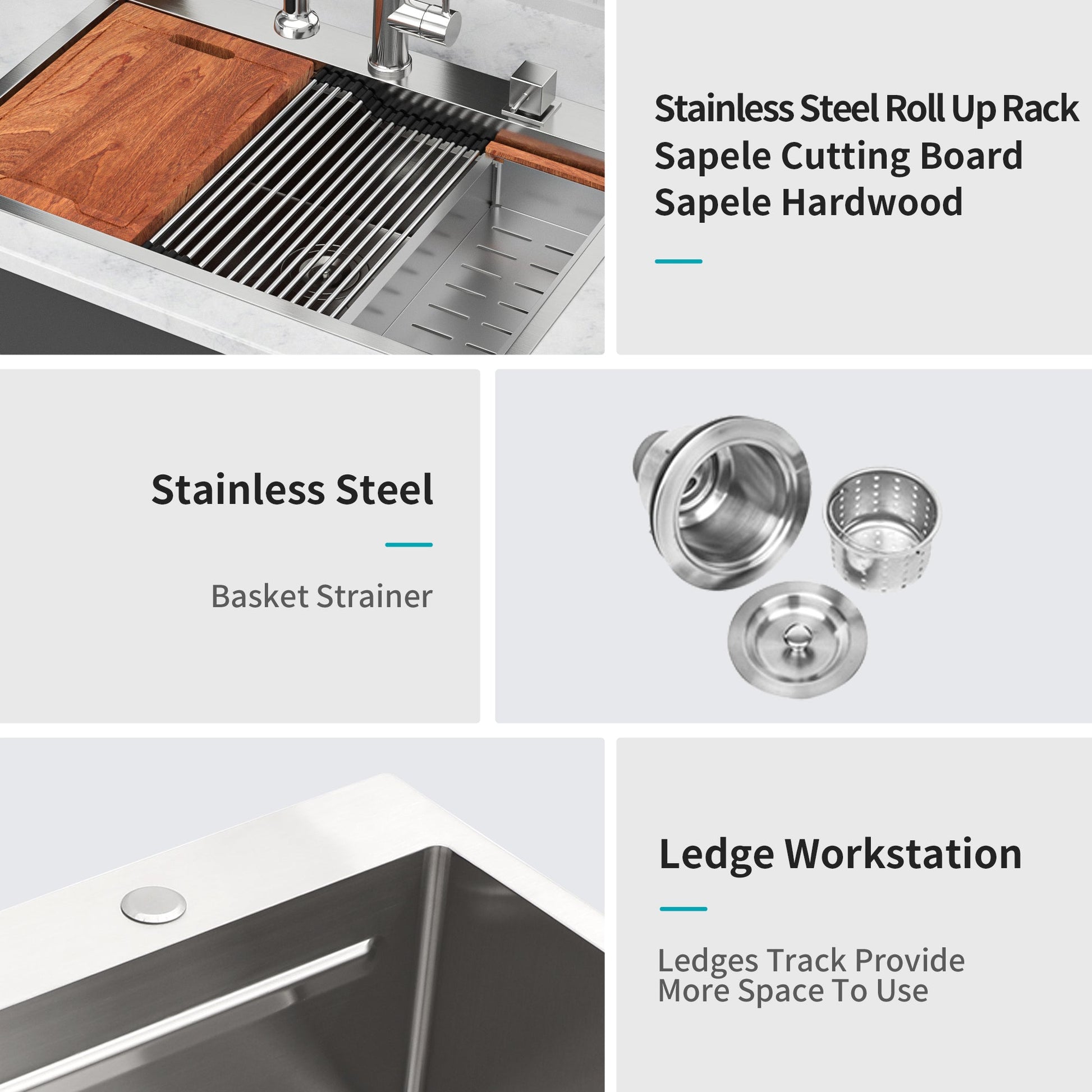 33-inch drop-in kitchen sink stainless steel by HouseOfZazla on Tampa Home & Garden Store