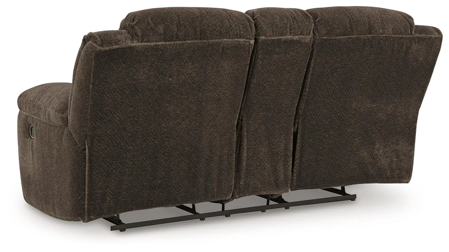 Frohn dbl reclining loveseat with console in brown fabric by Unique Piece Furniture on Tampa Home & Garden Store
