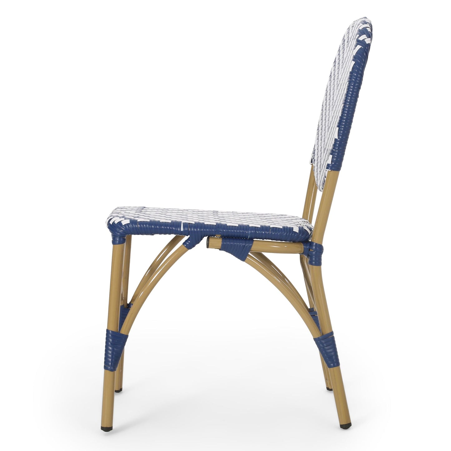 Navy Blue French Armless and Aluminum Chairs