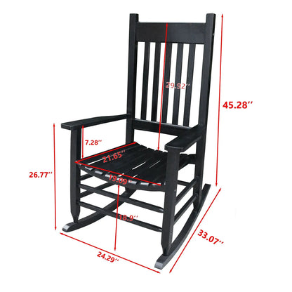 Classic wooden porch rocker chair in black Populus wood Unique Piece Furniture on Tampa Home & Garden Store