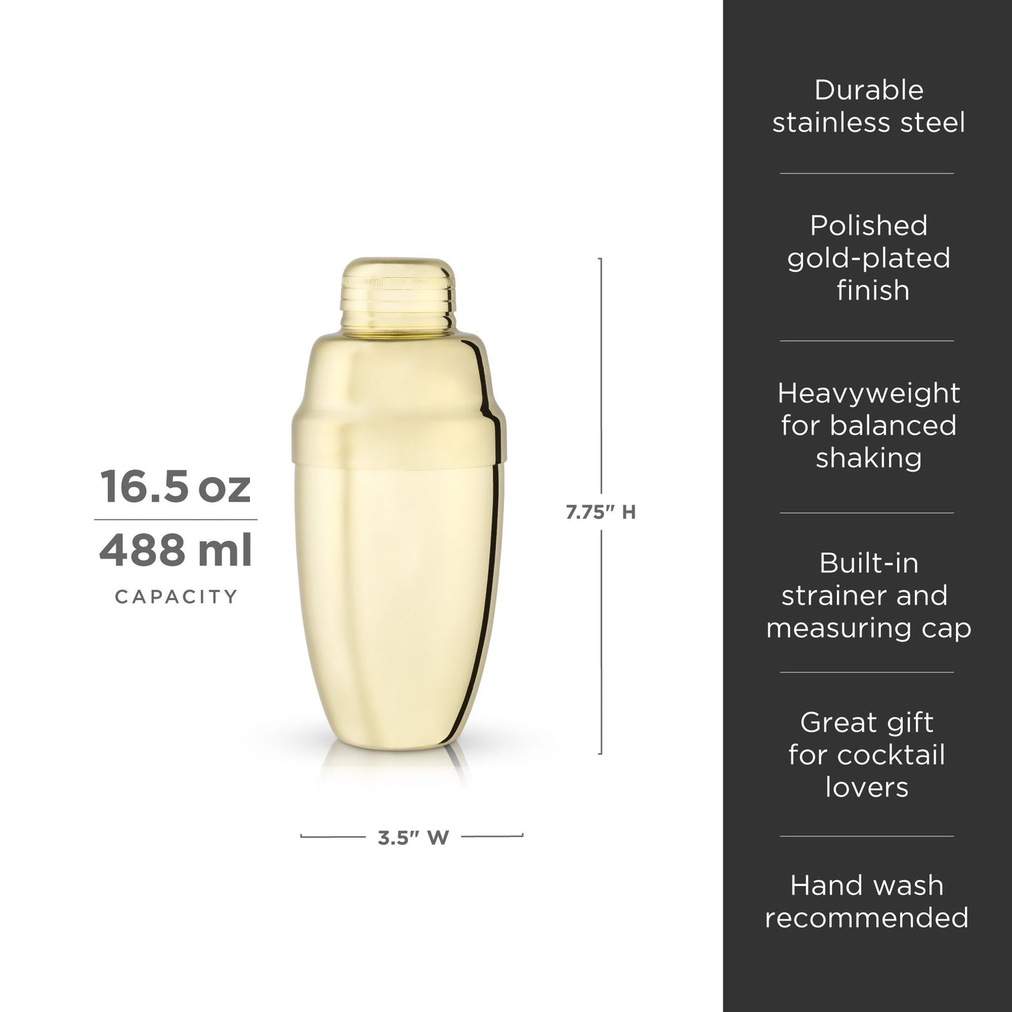 Belmont Heavyweight Gold Plated Shaker Set