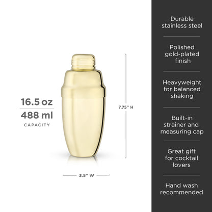 Belmont Heavyweight Gold Plated Shaker Set