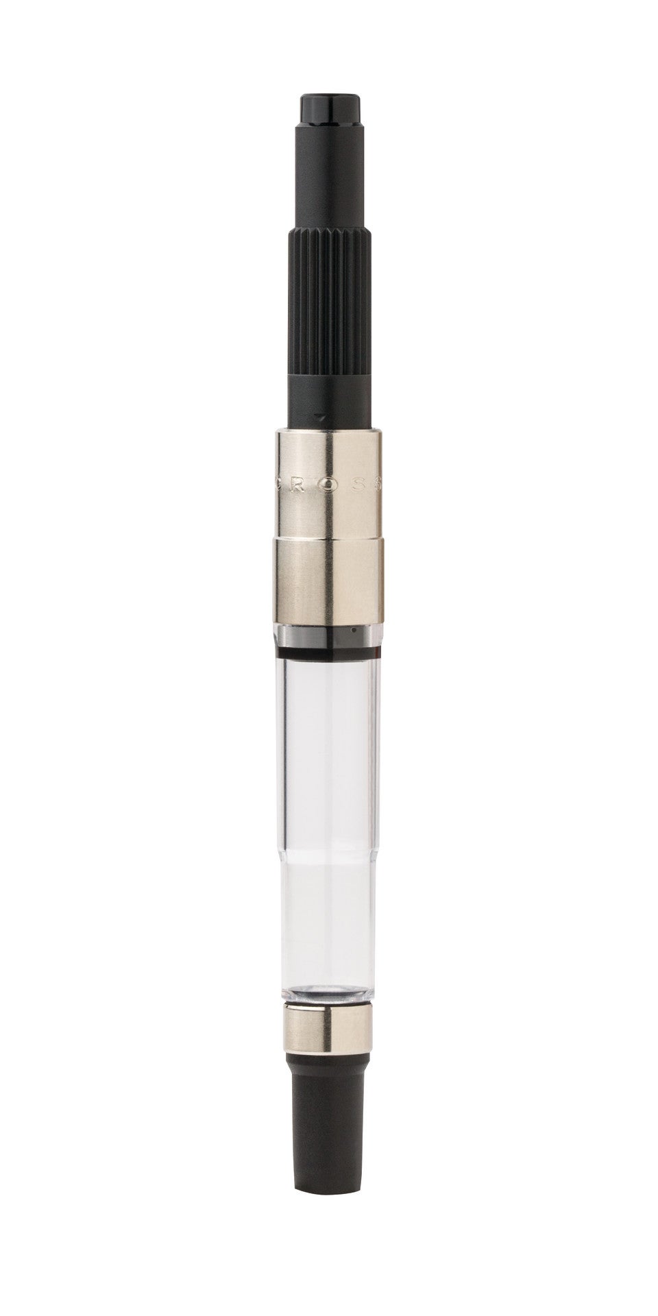 Fountain Pen Converter Push-In Style, A.T. Cross black knurled grip, clear reservoir on Tampa Home & Garden Store