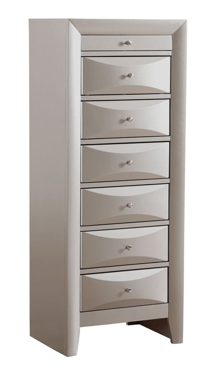 7-Drawer Lingerie Chest by HouseOfZazla, slim light gray dresser with curved drawers on Tampa Home & Garden Store
