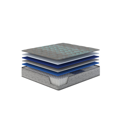 HouseOfZazla Comfort Care 13in Hybrid Mattress layered foam, coils, cooling cover firm on Tampa Home & Garden Store