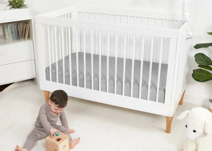 BedGear Dri-Tec Light Gray Fitted Crib Sheet