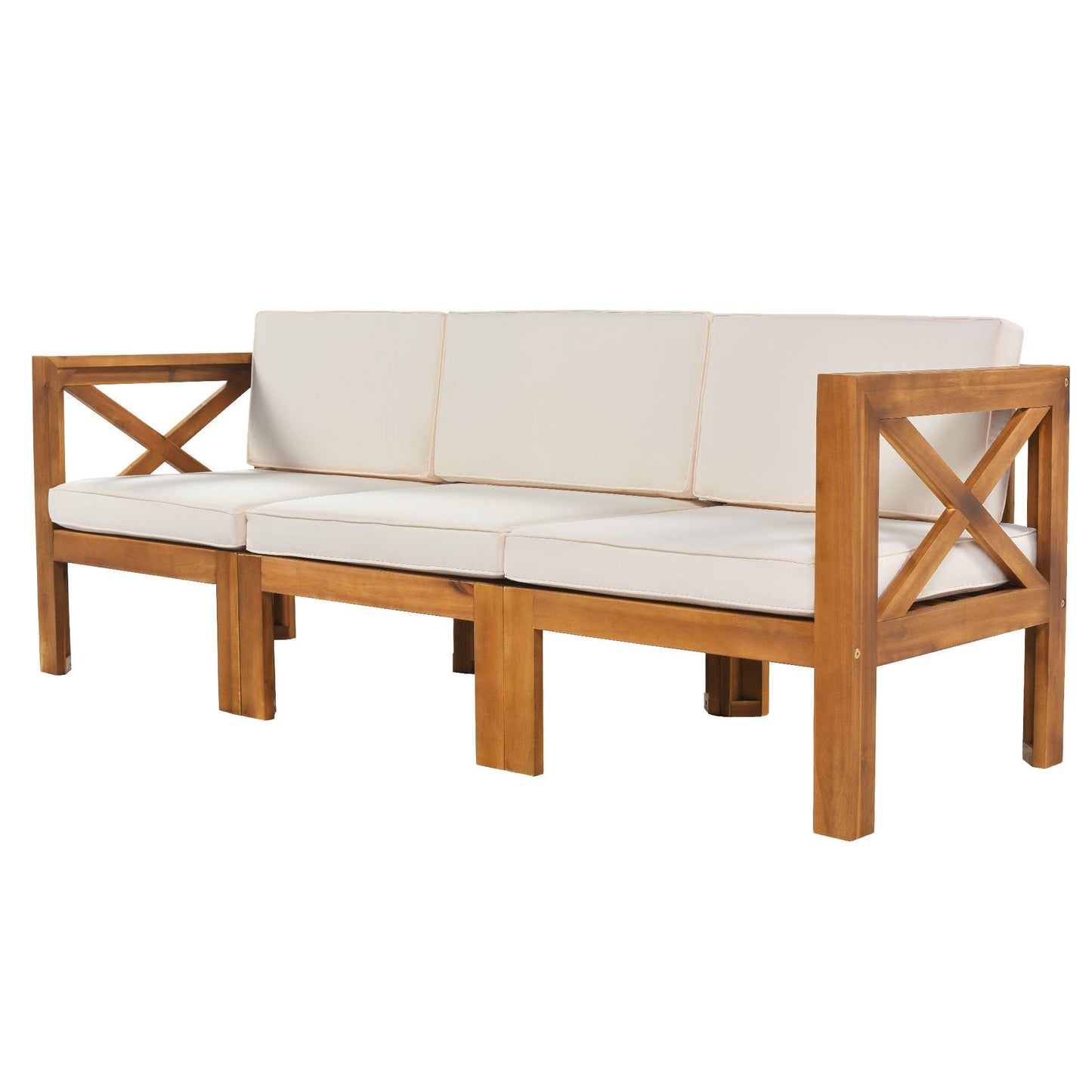 Acacia Wood Outdoor Patio Sectional Sofa Set