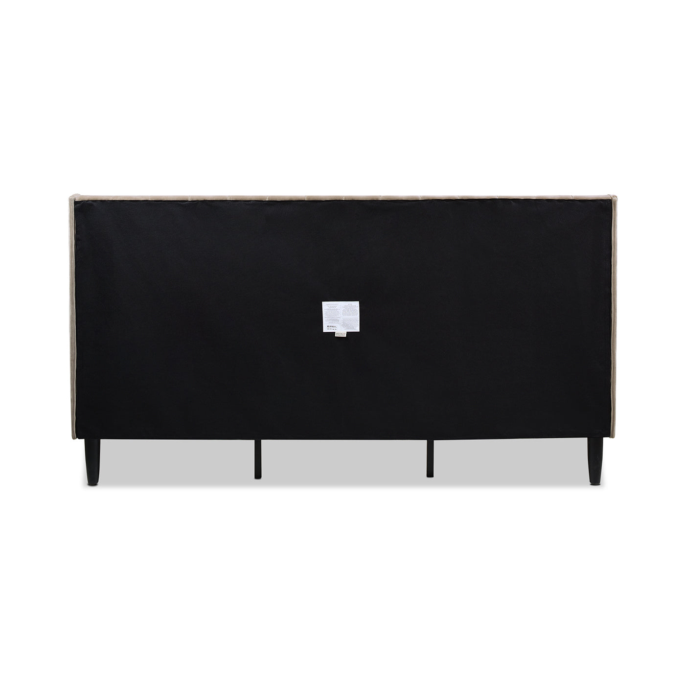 Aspen King Platform Bed back view with beige frame and black back panel on Tampa Home & Garden Store