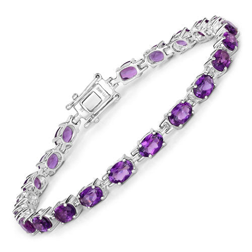 7.98-carat amethyst bracelet in .925 sterling silver with oval purple stones by Bids.com on Tampa Home & Garden Store