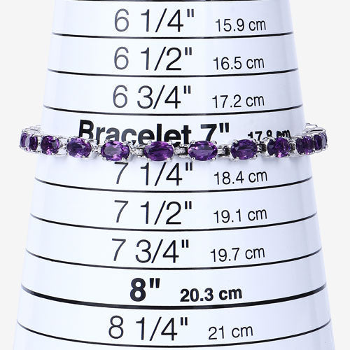 7.98 Carat Genuine Amethyst .925 Sterling Silver Bracelet with purple amethyst stones on Tampa Home & Garden Store