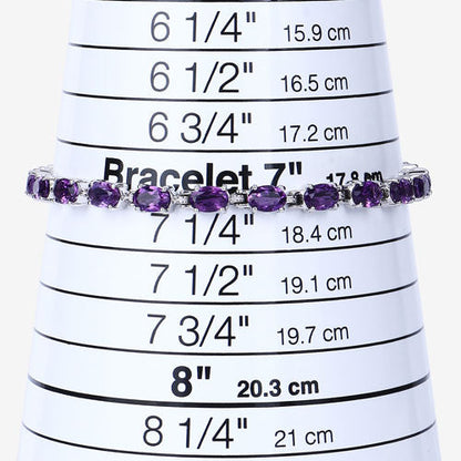 7.98 Carat Genuine Amethyst .925 Sterling Silver Bracelet with purple amethyst stones on Tampa Home & Garden Store