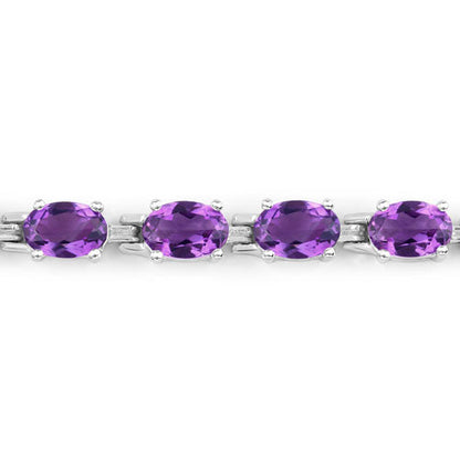 Genuine amethyst bracelet with four oval purple stones set in .925 sterling silver on Tampa Home & Garden Store