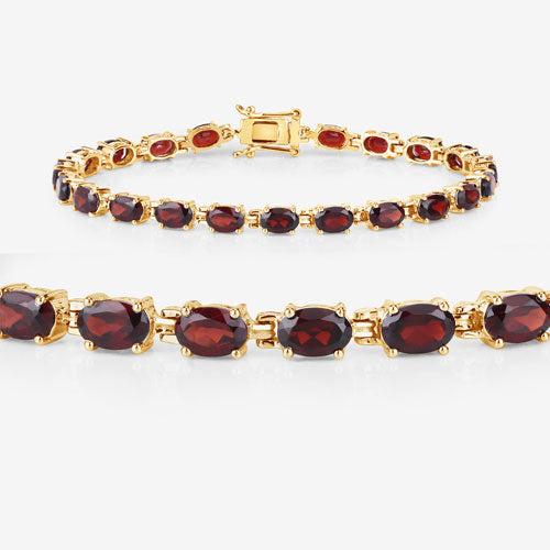 Bracelet 11.22ct garnet in gold-tone .925 sterling silver, oval red stones, Bids.com on Tampa Home & Garden Store
