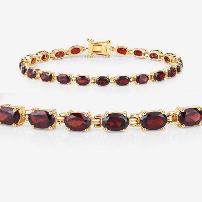 Bracelet 11.22ct garnet in gold-tone .925 sterling silver, oval red stones, Bids.com on Tampa Home & Garden Store