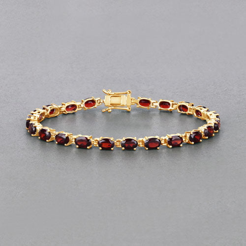 Garnet bracelet with 11.22ct red stones in gold-tone setting, Bids.com on Tampa Home & Garden Store