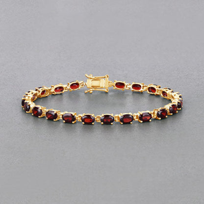 Garnet bracelet with 11.22ct red stones in gold-tone setting, Bids.com on Tampa Home & Garden Store