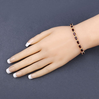 11.22ct garnet sterling silver bracelet featuring round red garnet stones on Tampa Home & Garden Store