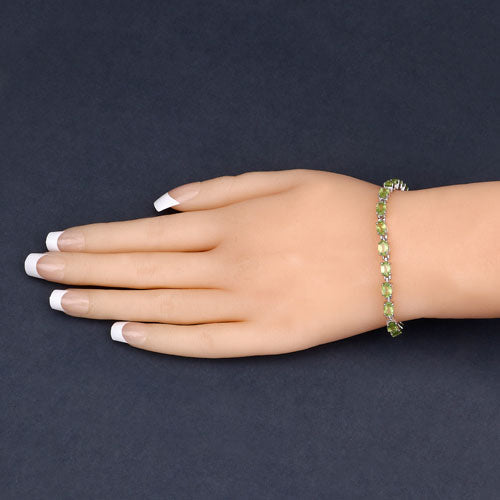 Bracelet with 8.61ct green peridot in .925 sterling silver by Bids.com on Tampa Home & Garden Store