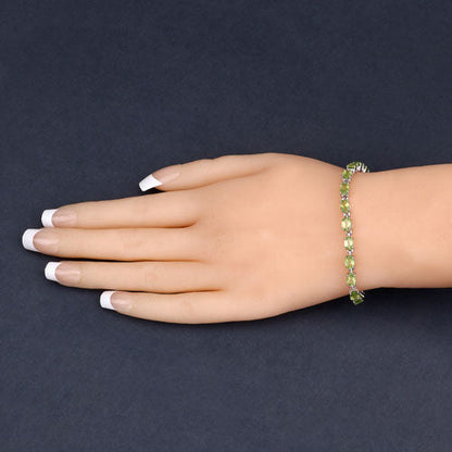 Bracelet with 8.61ct green peridot in .925 sterling silver by Bids.com on Tampa Home & Garden Store
