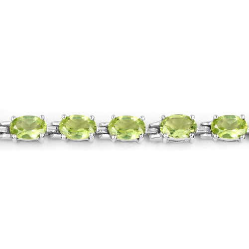 Bracelet with five oval peridot stones in .925 silver setting, 8.61 carat, Bids.com on Tampa Home & Garden Store