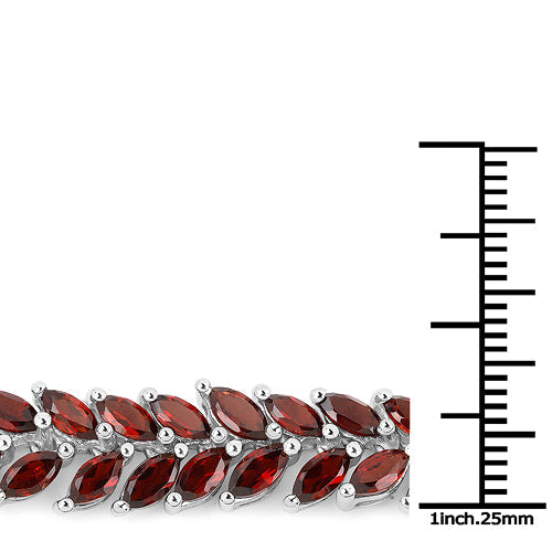 Bracelet 18.40ct genuine garnet in .925 sterling silver setting with marquise-cut stones Bids.com on Tampa Home & Garden Store