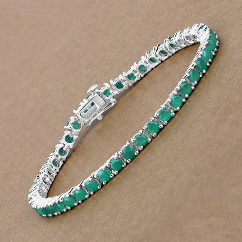 Emerald bracelet in .925 sterling silver with 7.48 ct genuine emeralds, Bids.com on Tampa Home & Garden Store