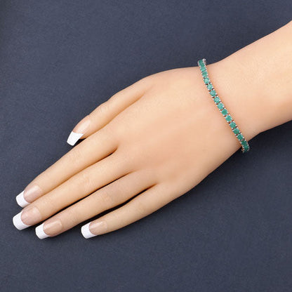 Bracelet: 7.48-carat genuine emeralds set in .925 sterling silver on Tampa Home & Garden Store