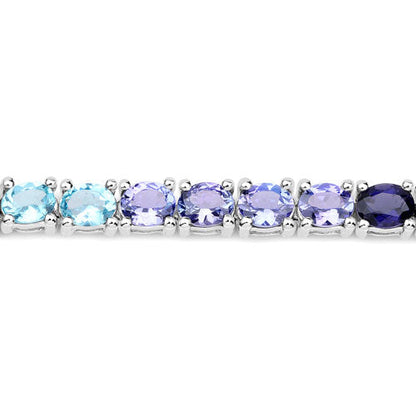 Multi-stone bracelet in .925 sterling silver with eight blue to violet gems by Bids.com on Tampa Home & Garden Store