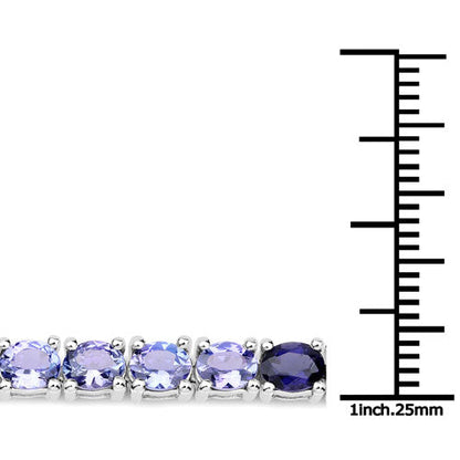 Bracelet 12.04 Carat Genuine Multi Stone .925 Sterling Silver with six oval purple stones on Tampa Home & Garden Store