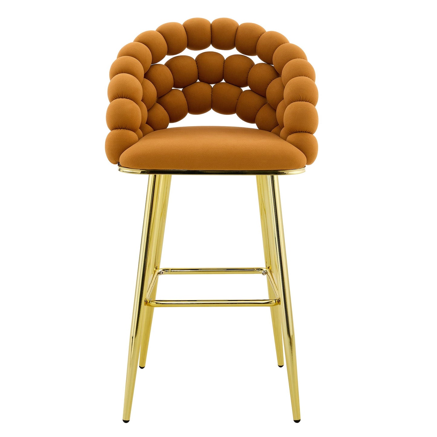 Ball Chain Bubble Tufted Bar Chairs Set Of Two