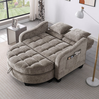 Modern Corduroy Two-Seater Sofa With Chaise