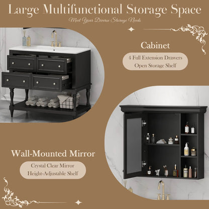 Bathroom Vanity With Medicine Cabinet and Drawers