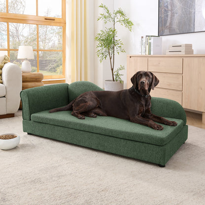 Oversized Pet Sofa for Medium/Large Dogs in green fabric with a lounging dog HouseOfZazla on Tampa Home & Garden Store