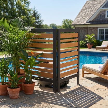 Premium Solid Wood Ac Screen for a Private Patio
