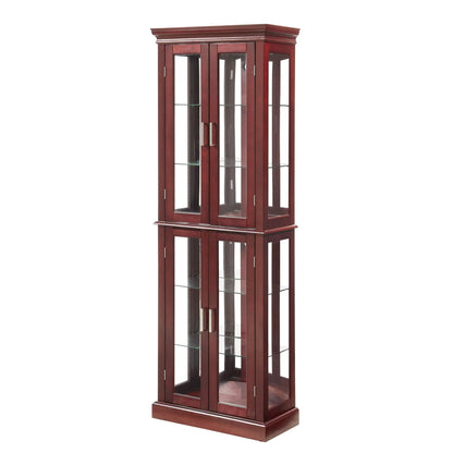 Lighted Curio Cabinet with Tempered Glass Shelves