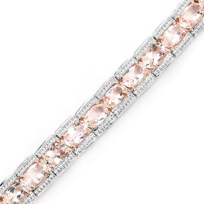 Bracelet 18K rose gold plated Morganite, 11.60 ct, sterling silver with pavé accents, Bids.com on Tampa Home & Garden Store
