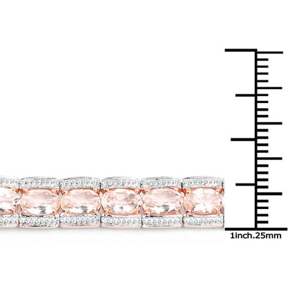 Bracelet 18K rose gold plated Morganite .925 sterling silver with pavé accents 11.60ct on Tampa Home & Garden Store