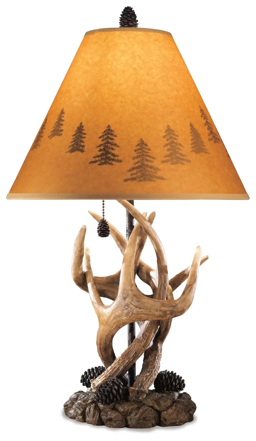 Derek Poly Table Lamp Set of 2 in Brown Finish