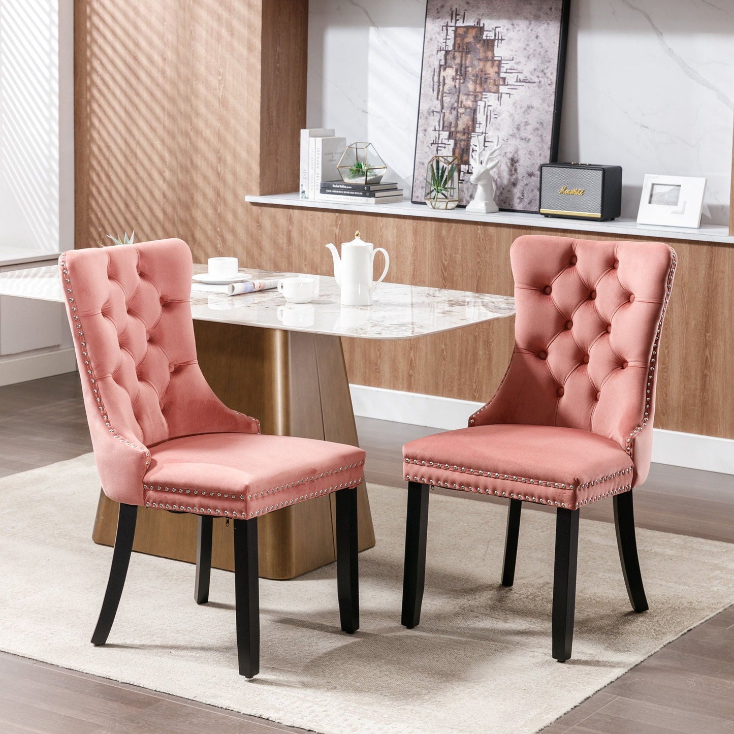 Nikki High End Tufted Dining Chair Set of Two