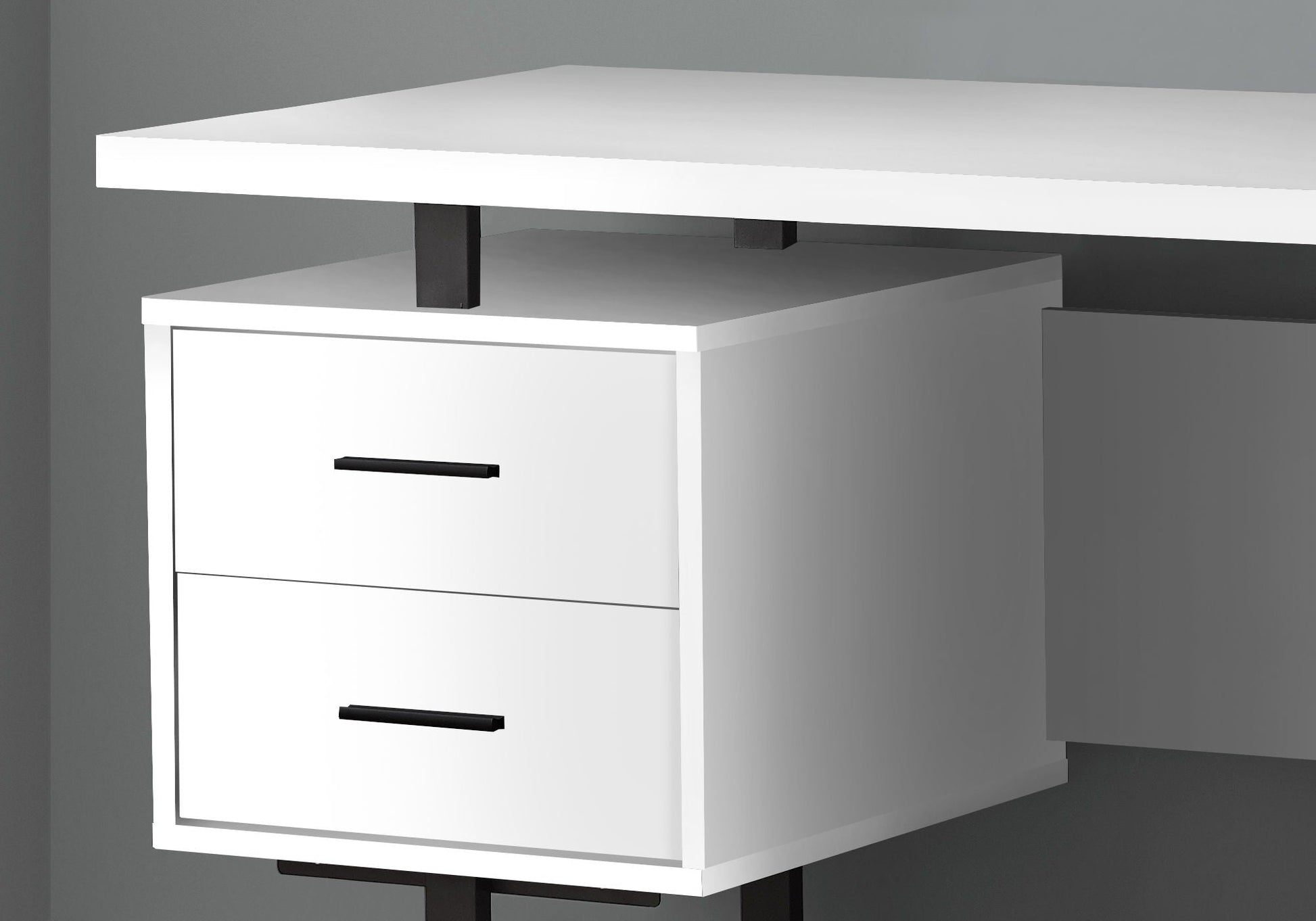 HouseOfZazla computer desk for home office with storage drawers, white finish and two-drawer storage cabinet on Tampa Home & Garden Store