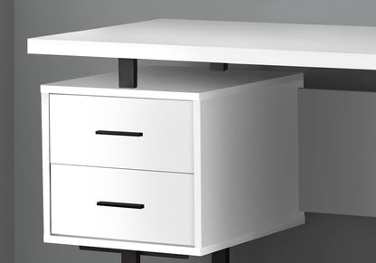 HouseOfZazla computer desk for home office with storage drawers, white finish and two-drawer storage cabinet on Tampa Home & Garden Store