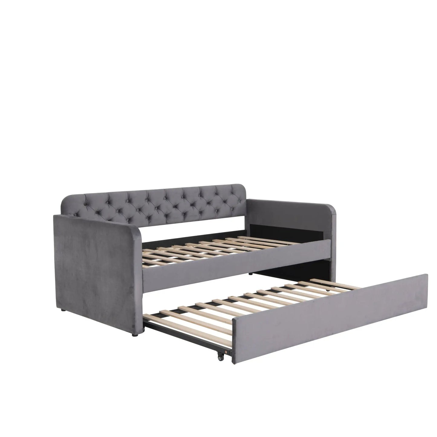 Upholstered Daybed With Trundle And USB Charging
