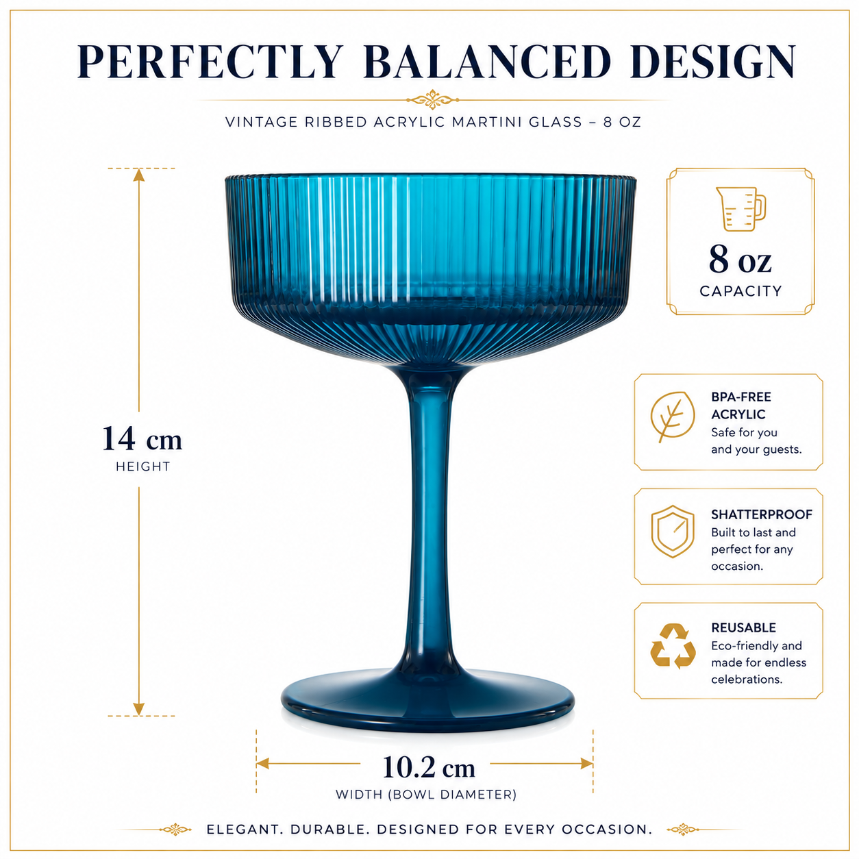 Set of 6 Unbreakable Acrylic Champagne Coupes
